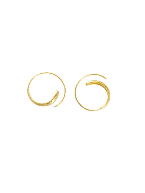 ES2030 [Gold] 925 Sterling Silver Geometric Minimalist Hook Earring